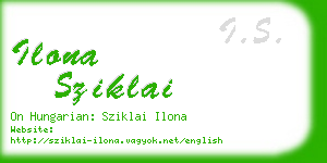 ilona sziklai business card